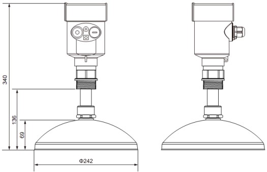 RD-707型反應(yīng)釜用液位計尺寸圖